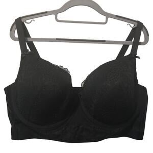 Cacique Black Lace Lightly Lined Balconette Underwire Women's Bra 42DDD